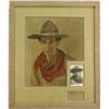 Image 1 : Original colored portrait on cloth