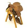 Image 1 : Miniature tooled leather saddle