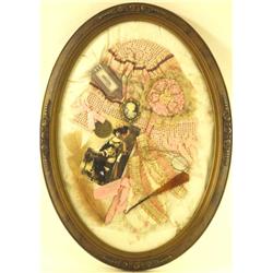 Antique Framed "Soiled Dove" Collage