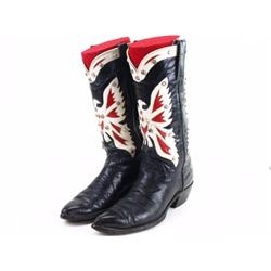 Famous Roy Rogers tacked eagle cowboy boots