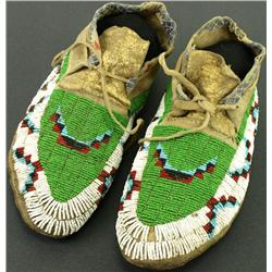 Fully beaded Plains Moccasins