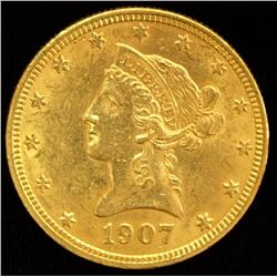 1907 $10 gold coin.