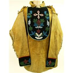 Beaded on moose hide shirt