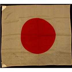 WWII captured Japanese silk flag