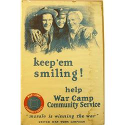 "Keep Em Smiling" Military poster