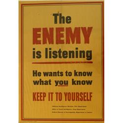 "The Enemy is Listening" Military poster