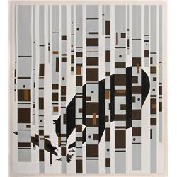 Bear in the Woods by Charley Harper