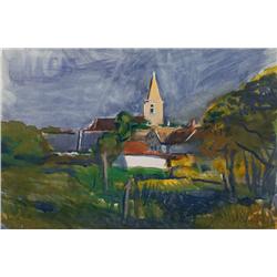 Village in the Landscape by Josef Dobrowsky