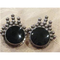 1 pr Sterling silver Mexican clip earrings