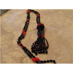 Glass Bead flapper necklace