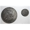 Image 2 : 1836 pair of VF type coins--half dime  and half $  both undipped original surfac