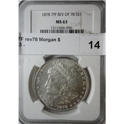 1878 7F rev78 Morgan $  NGC63