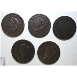 1832-33-35 G-1837-38 VG large pennys