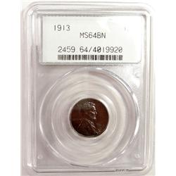 1913  Lincoln penny PCGS64BN