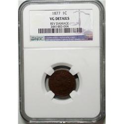 1877 Indian penny NGC VG details reverse damage