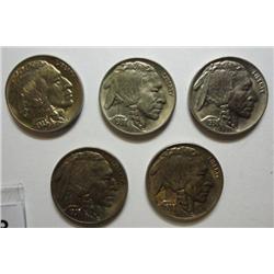 5 1938D Buffalo nickels  CHOICE BU or better