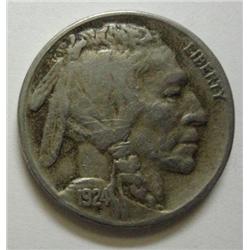 1924S Buffalo nickel  1/2 horn FINE