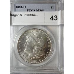 1881O Morgan $  PCGS64