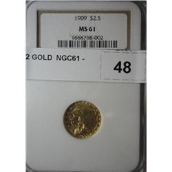 1909 $2 1/2 GOLD  NGC61