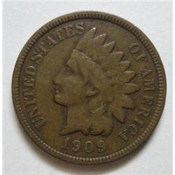 1909S Indian penny  FINE nice color