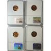 Image 2 : Lincoln pennys  NGC 66RED  1946D-51D-52D-53S