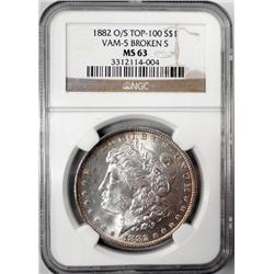 1882O/S TOPP 100 Morgan $  NGC63 VAM5 broken S