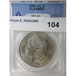 1881CC Morgan $  ANACS60 cleaned