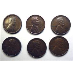 Nice group Lincoln pennys; 1912 AU55-1916S XF/AU-1927D AU-1927D  AU55-1928D AU55