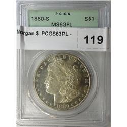 1880S Morgan $  PCGS63PL