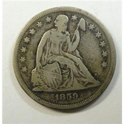 1859O Seated $ an undipped FINE