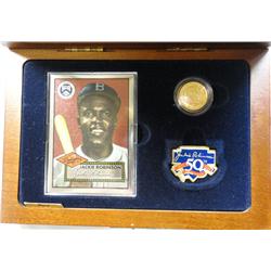 Jackie Robinson Legacy set with $5 proof gold and a pin;replica of rookie card