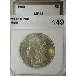 1900 Morgan $ PCI63PL graded right