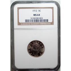 1912 V nickel NGC64