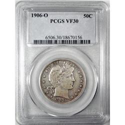 1906O Barber half $ PCGS30