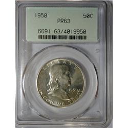 1950 Franklin half $  PCGS63 older holder