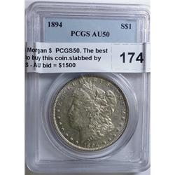 1894 Morgan $  PCGS50. The best way to buy this coin.slabbed by PCGS