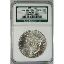 1885 BINION COLLECTION Morgan $  NGC64