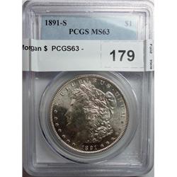 1891S Morgan $  PCGS63