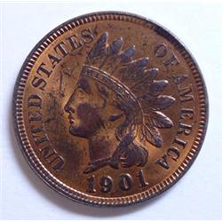 1901 Indian penny  MS63 R/B