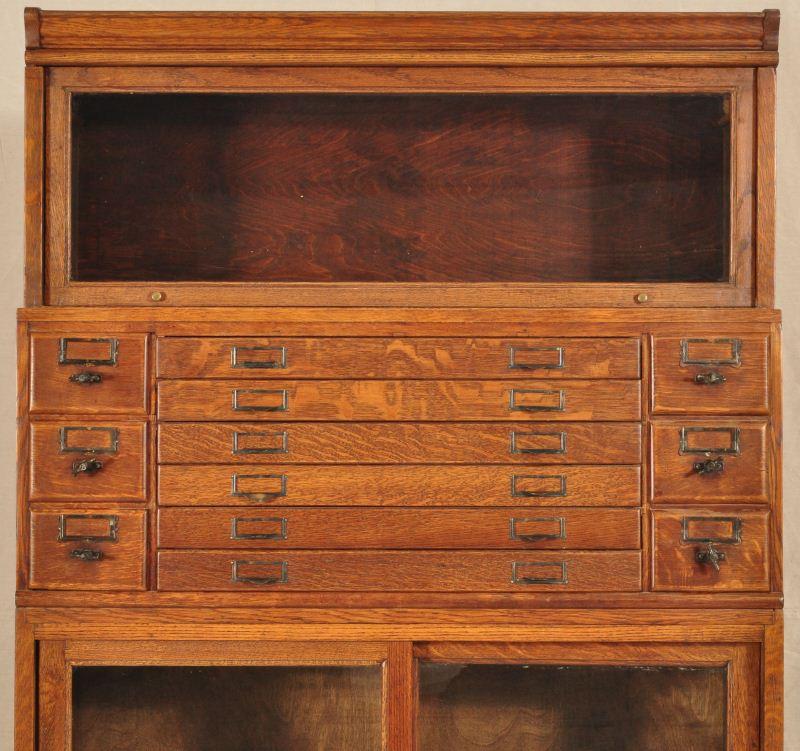 Oak Attorney's Book Case Filing Cabinet