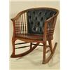 Image 1 : Oak Button Back Leather Rocker