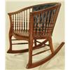 Image 2 : Oak Button Back Leather Rocker