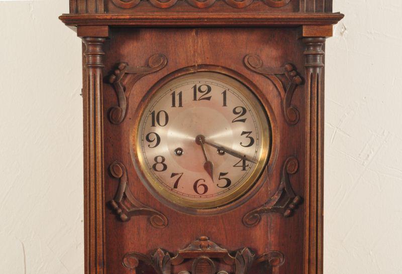 German Hanging Wall Grandmother Clock With Key