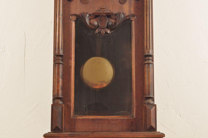 German Hanging Wall Grandmother Clock With Key