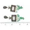 Image 3 : 18k Gold and Silver Earrings with Emeralds & Diamonds
