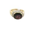 Image 3 : 14k Yellow Gold Ring with Garnet and Diamonds