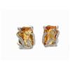 Image 1 : 14k White Gold with Citrine and Diamond Earrings