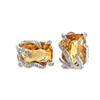 Image 2 : 14k White Gold with Citrine and Diamond Earrings