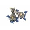 Image 2 : 18k Gold and Silver Earrings with Diamonds and Sapphire