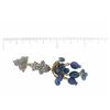 Image 4 : 18k Gold and Silver Earrings with Diamonds and Sapphire